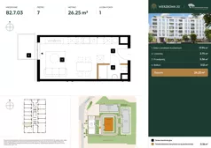 1 pokój, mieszkanie 26,25 m², piętro 7, oferta nr B2.7.03, Wierzbowa 20, Łódź, Śródmieście, ul. Wierzbowa 20