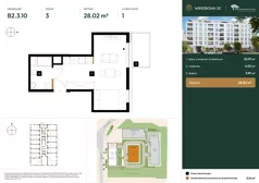 1 pokój, mieszkanie 28,02 m², piętro 3, oferta nr B2.3.10, Wierzbowa 20, Łódź, Śródmieście, ul. Wierzbowa 20