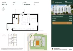 1 pokój, mieszkanie 36,82 m², piętro 1, oferta nr B2.1.11, Wierzbowa 20, Łódź, Śródmieście, ul. Wierzbowa 20