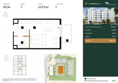 1 pokój, mieszkanie 33,93 m², piętro 1, oferta nr B2.1.14, Wierzbowa 20, Łódź, Śródmieście, ul. Wierzbowa 20