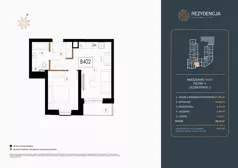 2 pokoje, mieszkanie 39,14 m², piętro 4, oferta nr B.402, Rezydencja Śródmiejska, Łódź, Śródmieście, Śródmieście-Wschód, ul. Pomorska 28