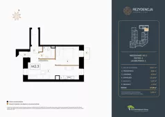 2 pokoje, mieszkanie 47,05 m², piętro 2, oferta nr M.2.3, Rezydencja Śródmiejska, Łódź, Śródmieście, Śródmieście-Wschód, ul. Pomorska 28
