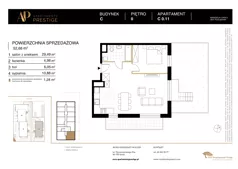 2 pokoje, mieszkanie 52,68 m², parter, oferta nr C.0.11, Apartamenty Prestige, Łódź, Śródmieście, Śródmieście-Wschód, ul. Pomorska 45/47