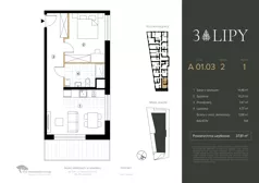2 pokoje, lokal inwestycyjny 37,81 m², piętro 1, oferta nr A.01.03, 3 Lipy, Gdańsk, Piecki-Migowo, Morena, ul. Trzy Lipy 6