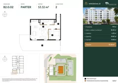 2 pokoje, mieszkanie 53,32 m², parter, oferta nr B2.0.02, Wierzbowa 20, Łódź, Śródmieście, ul. Wierzbowa 20
