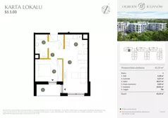 2 pokoje, mieszkanie 43,19 m², piętro 1, oferta nr S1.1.03, Ogrody Julianów, Łódź, Bałuty, Julianów, ul. Zgierska 188