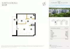 2 pokoje, mieszkanie 47,13 m², piętro 1, oferta nr S2.1.09, Ogrody Julianów, Łódź, Bałuty, Julianów, ul. Zgierska 188