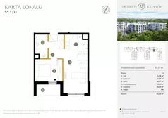 2 pokoje, mieszkanie 43,19 m², piętro 1, oferta nr S5.1.03, Ogrody Julianów, Łódź, Bałuty, Julianów, ul. Zgierska 188