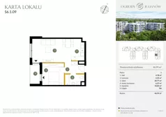 2 pokoje, mieszkanie 46,99 m², piętro 1, oferta nr S6.1.09, Ogrody Julianów, Łódź, Bałuty, Julianów, ul. Zgierska 188
