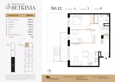 3 pokoje, mieszkanie 69,39 m², parter, oferta nr A.0.12, Przystań Retkinia, Łódź, Polesie, Lublinek-Pienista, ul. Pienista 55