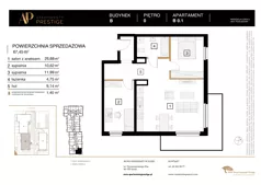 3 pokoje, mieszkanie 67,45 m², parter, oferta nr B 0.1, Apartamenty Prestige, Łódź, Śródmieście, Śródmieście-Wschód, ul. Pomorska 45/47