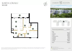 3 pokoje, mieszkanie 70,30 m², piętro 1, oferta nr S4.1.02, Ogrody Julianów, Łódź, Bałuty, Julianów, ul. Zgierska 188