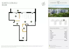 3 pokoje, mieszkanie 70,28 m², piętro 1, oferta nr S5.1.02, Ogrody Julianów, Łódź, Bałuty, Julianów, ul. Zgierska 188