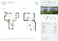 3 pokoje, mieszkanie 92,56 m², piętro 3, oferta nr S3.3.01, Ogrody Julianów, Łódź, Bałuty, Julianów, ul. Zgierska 188