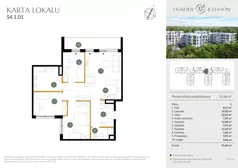4 pokoje, mieszkanie 91,66 m², piętro 1, oferta nr S4.1.01, Ogrody Julianów, Łódź, Bałuty, Julianów, ul. Zgierska 188