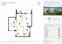 4 pokoje, mieszkanie 91,66 m², piętro 1, oferta nr S2.1.01, Ogrody Julianów, Łódź, Bałuty, Julianów, ul. Zgierska 188
