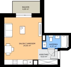 1 pokój, mieszkanie 32,95 m², piętro 2, oferta nr A.201, Rezydencja Śródmiejska, Łódź, Śródmieście, Śródmieście-Wschód, ul. Pomorska 28