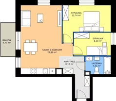 3 pokoje, mieszkanie 61,77 m², piętro 3, oferta nr B.312, Rezydencja Śródmiejska, Łódź, Śródmieście, Śródmieście-Wschód, ul. Pomorska 28