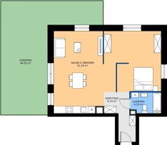 1 pokój, mieszkanie 62,26 m², parter, oferta nr B.008, Rezydencja Śródmiejska, Łódź, Śródmieście, Śródmieście-Wschód, ul. Pomorska 28