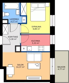 2 pokoje, mieszkanie 39,16 m², piętro 3, oferta nr B.310, Rezydencja Śródmiejska, Łódź, Śródmieście, Śródmieście-Wschód, ul. Pomorska 28