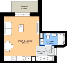 1 pokój, mieszkanie 32,95 m², piętro 3, oferta nr A.301, Rezydencja Śródmiejska, Łódź, Śródmieście, Śródmieście-Wschód, ul. Pomorska 28