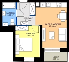2 pokoje, mieszkanie 39,14 m², piętro 4, oferta nr B.402, Rezydencja Śródmiejska, Łódź, Śródmieście, Śródmieście-Wschód, ul. Pomorska 28
