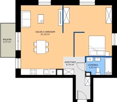 1 pokój, mieszkanie 62,26 m², piętro 1, oferta nr B.112, Rezydencja Śródmiejska, Łódź, Śródmieście, Śródmieście-Wschód, ul. Pomorska 28