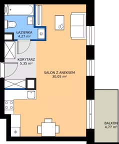 1 pokój, mieszkanie 39,67 m², piętro 2, oferta nr B.210, Rezydencja Śródmiejska, Łódź, Śródmieście, Śródmieście-Wschód, ul. Pomorska 28