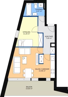 2 pokoje, mieszkanie 45,41 m², parter, oferta nr A/M6, Rezydencja Chabrowa, Lublin, Sławin, Sławin, ul. Chabrowa 2