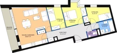 4 pokoje, mieszkanie 71,49 m², piętro 3, oferta nr A/M24, Rezydencja Chabrowa, Lublin, Sławin, Sławin, ul. Chabrowa 2