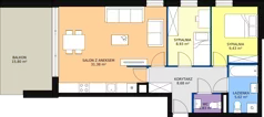 3 pokoje, mieszkanie 63,91 m², parter, oferta nr B/M6, Rezydencja Chabrowa, Lublin, Sławin, Sławin, ul. Chabrowa 2