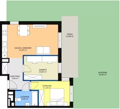 3 pokoje, lokal inwestycyjny 59,22 m², piętro 3, oferta nr 4_06, Ogrody Przyjaciół, Reguły, ul. Wiejska