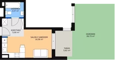 1 pokój, lokal inwestycyjny 24,31 m², parter, oferta nr 1_08, Ogrody Przyjaciół, Reguły, ul. Wiejska