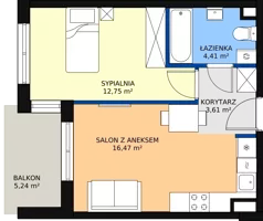 2 pokoje, lokal inwestycyjny 38,38 m², piętro 1, oferta nr 2_04, Ogrody Przyjaciół, Reguły, ul. Wiejska