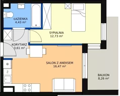 2 pokoje, lokal inwestycyjny 38,31 m², piętro 1, oferta nr 2_07, Ogrody Przyjaciół, Reguły, ul. Wiejska