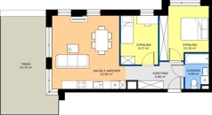 3 pokoje, mieszkanie 58,11 m², piętro 1, oferta nr 14, Apartamenty Teligi, Marki, ul. Leonida Teligi