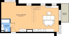 2 pokoje, mieszkanie 87,31 m², piętro 4, oferta nr 114, Apartamenty Teligi, Marki, ul. Leonida Teligi