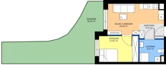 2 pokoje, mieszkanie 38,66 m², parter, oferta nr 68, Apartamenty Teligi, Marki, ul. Leonida Teligi