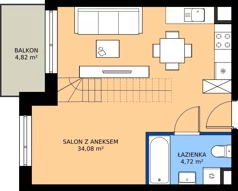 2 pokoje, mieszkanie 67,17 m², piętro 4, oferta nr 109, Apartamenty Teligi, Marki, ul. Leonida Teligi