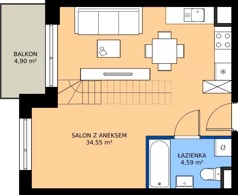 2 pokoje, mieszkanie 67,92 m², piętro 4, oferta nr 111, Apartamenty Teligi, Marki, ul. Leonida Teligi