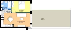2 pokoje, mieszkanie 41,85 m², piętro 1, oferta nr 79, Apartamenty Teligi, Marki, ul. Leonida Teligi