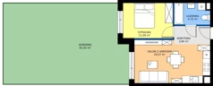2 pokoje, mieszkanie 39,22 m², parter, oferta nr 67, Apartamenty Teligi, Marki, ul. Leonida Teligi