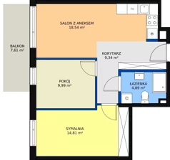 3 pokoje, mieszkanie 56,17 m², parter, oferta nr 2, Mochtyńska, Warszawa, Białołęka, Kobiałka, ul. Mochtyńska 56
