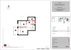 2 pokoje, mieszkanie 39,54 m², piętro 2, oferta nr 61, Mochtyńska - bud. A2, Warszawa, Białołęka, Kobiałka, ul. Mochtyńska 56A