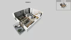 1 pokój, mieszkanie 62,55 m², piętro 2, oferta nr A/58, Osiedle Park Świetlików, Wrocław, Maślice, Aleja Śliwowa 21