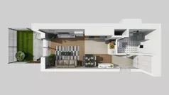 1 pokój, mieszkanie 25,38 m², piętro 1, oferta nr D/6, Bokserska 71 etap 2.3, Warszawa, Ursynów, Wyczółki, ul. Bokserska