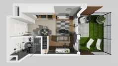 1 pokój, mieszkanie 25,32 m², parter, oferta nr D/2, Bokserska 71 etap 2.3, Warszawa, Ursynów, Wyczółki, ul. Bokserska