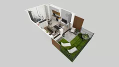 1 pokój, mieszkanie 25,32 m², parter, oferta nr D/2, Bokserska 71 etap 2.3, Warszawa, Ursynów, Wyczółki, ul. Bokserska
