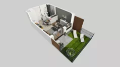 1 pokój, mieszkanie 25,43 m², parter, oferta nr D/3, Bokserska 71 etap 2.3, Warszawa, Ursynów, Wyczółki, ul. Bokserska