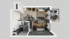 1 pokój, mieszkanie 25,38 m², piętro 1, oferta nr D/6, Bokserska 71 etap 2.3, Warszawa, Ursynów, Wyczółki, ul. Bokserska